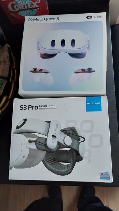Meta Quest 3 512 + BOBOVR S3 Pro+protetor de letes+suporte