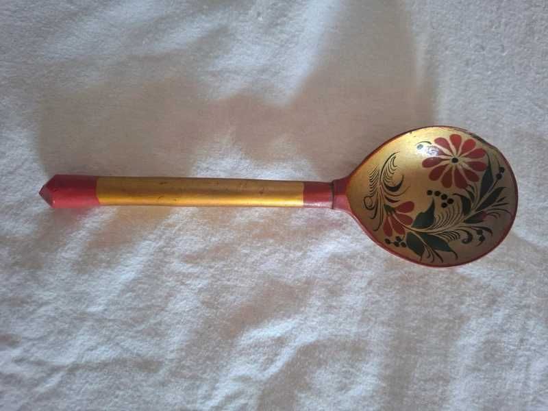 Colher de madeira tradicional russa vintage
