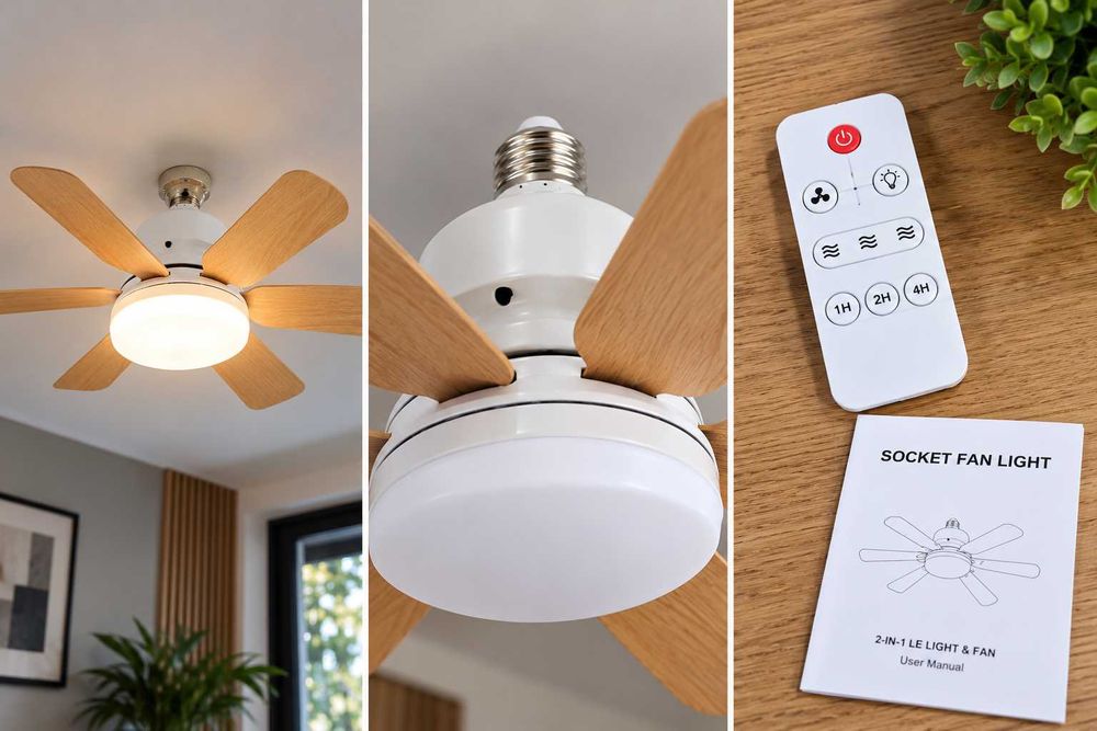 Wentylator sufitowy z lampą Led