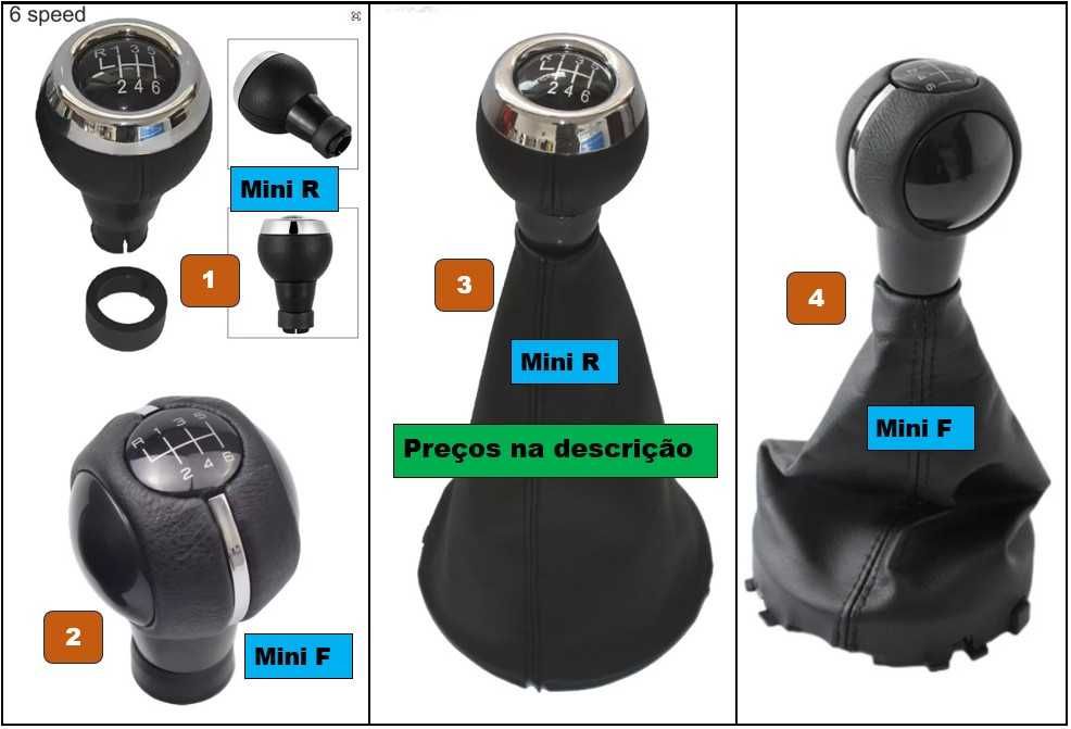 Manete moca seletor caixa de velocidades Mini R55 a R61 e F54 a F60