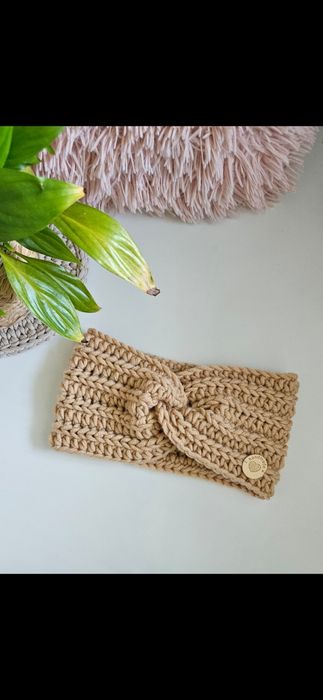 Camel opaska na głowę,  jesień/zima, merino