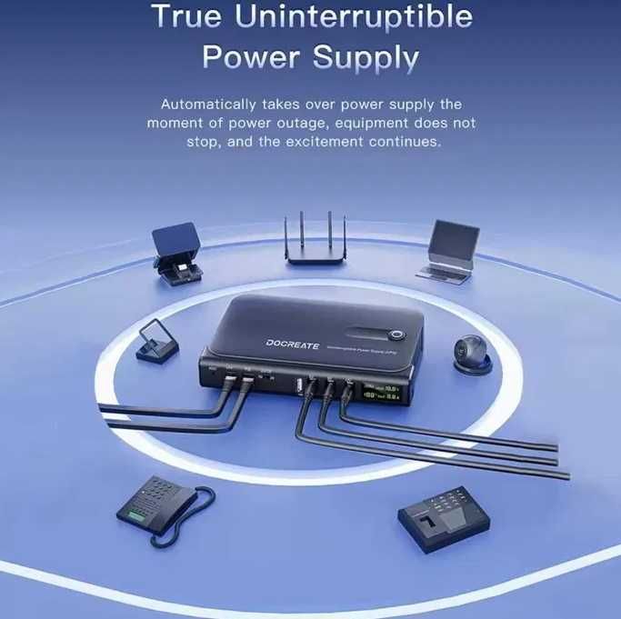 ИБП UPS 36W Docreate DC1036L+АКБ 14000mAh +POE, +USB, 3xDC 5/9/12V