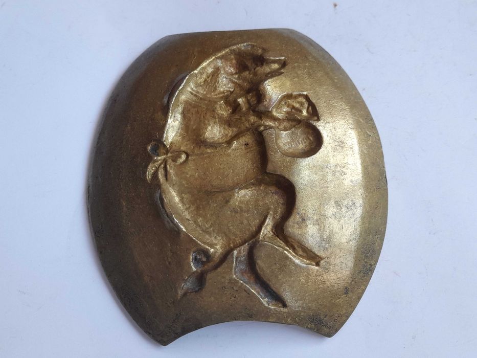 Popielnica ozdobna ze świnką (mosiężna)