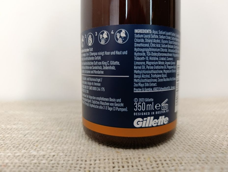 King C. Gillette 3w1 – szampon do brody, twarzy i włosów 350 ml – nowy