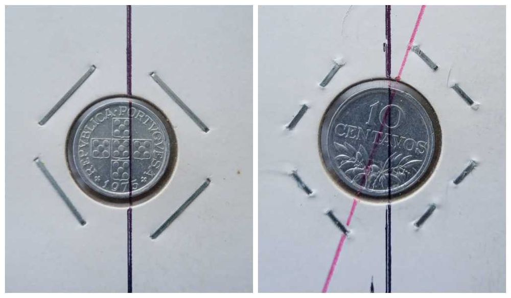 10 Centavos de 1975 - Eixo Deslocado