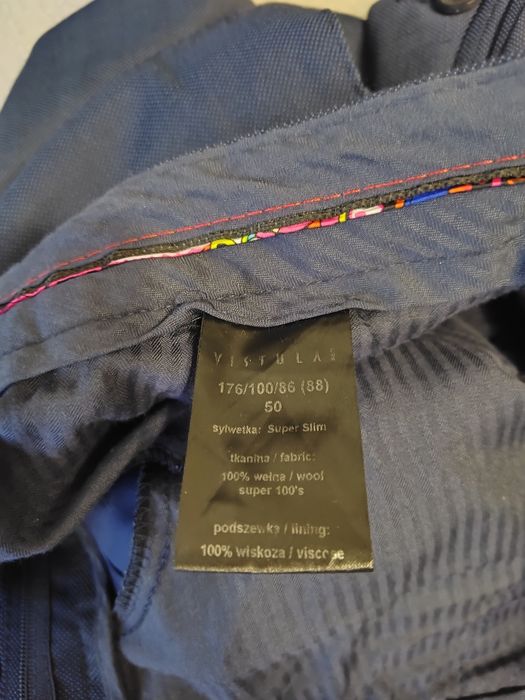 Garnitur Męski Vistula Super 100's Slim 176/100/86 (88) Wełna