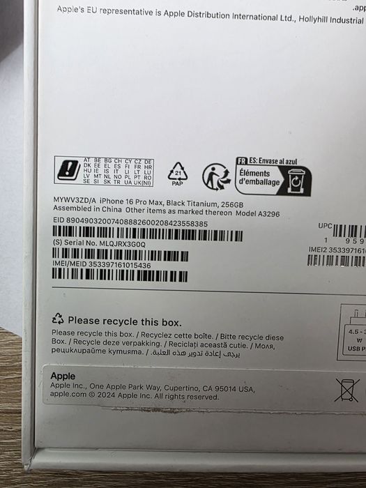 Iphone 16 pro max 256