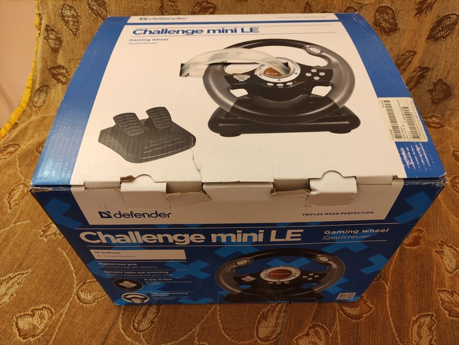 Ігрове дротове кермо Defender Challenge Mini, USB