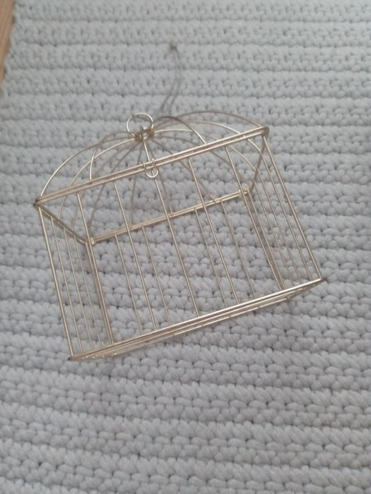 Klatka metalowa druciana złota