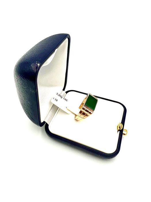 Złoty Pierścionek Sygnet z Agatem Nataliebizu