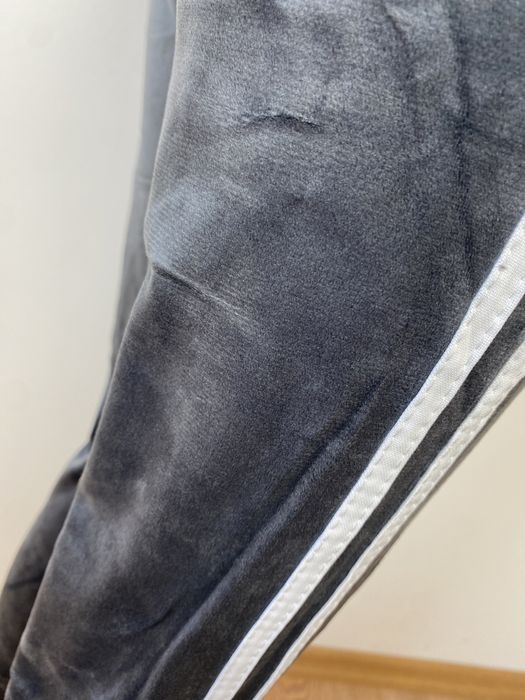 Dresy welurowe z lampasami S/M szare welur dres