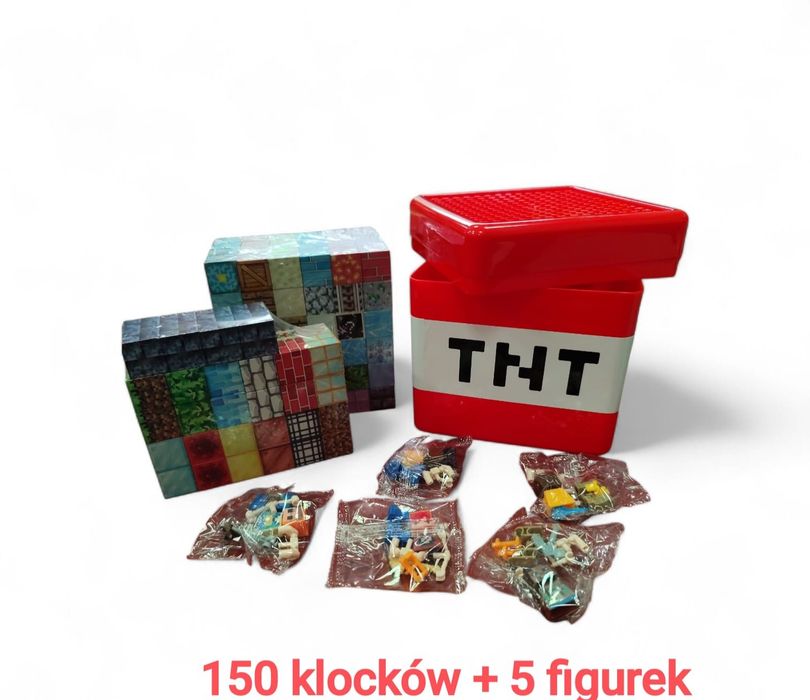 Zestaw  klocki magnetyczne  150 elementów +5figurek dla dzieci