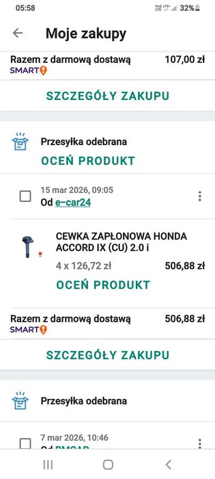 Cewki tarcze zaciski świece honda civic 1.8