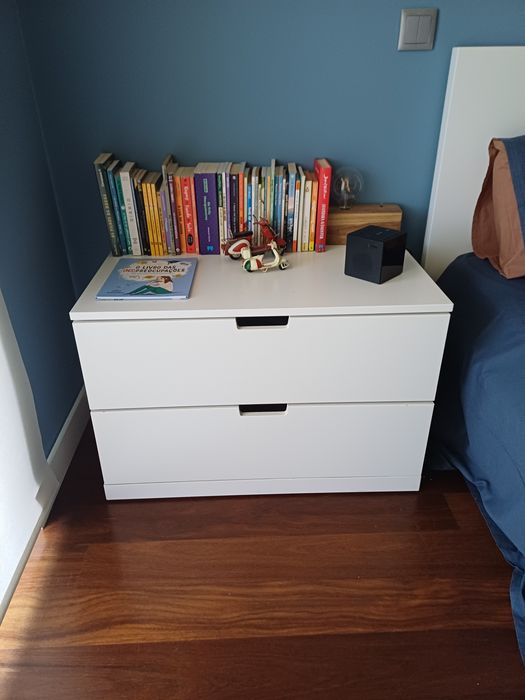 Cómoda Nordli Branca ikea com 2 gavetas  80 x 54