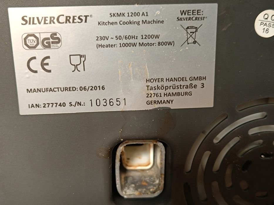 Robot Kuchenny SilverCrest SKMK 1200 A1 (Lidlomiks) – Wielofunkcyjny