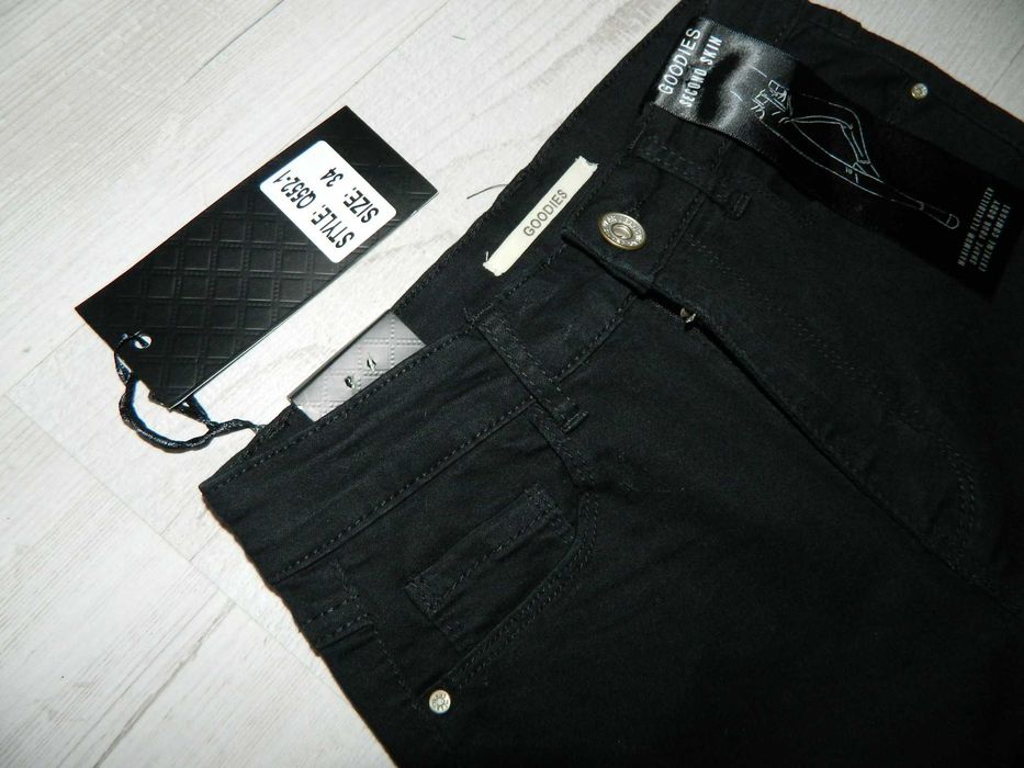 Goodies jeans czarne spodnie rurki roz 34