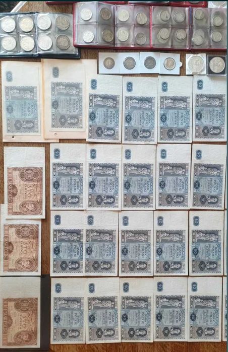 Banknoty II RP 20 zł 1936, 100 zł 1934 Poniatowski