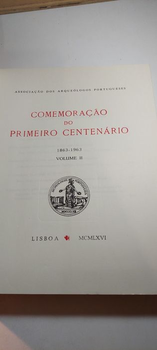 Comemoração do Primeiro Centenário | Associação dos Arqueólogos Portugueses (2 Volumes, 1966)