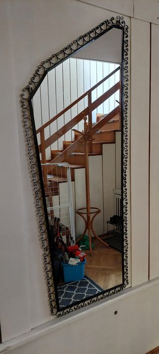 lustro duże  w stalowej ramie