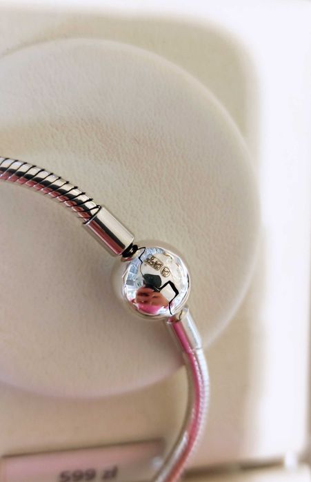 Srebrna Bransoletka Damska Zapięcie Kulka 925 do Charms Zawieszka