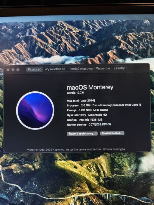 Apple Mac mini Late 2014 i5 2.6 GHz / 8 GB RAM / 1 TB Fusion Drive / macOS Monterey