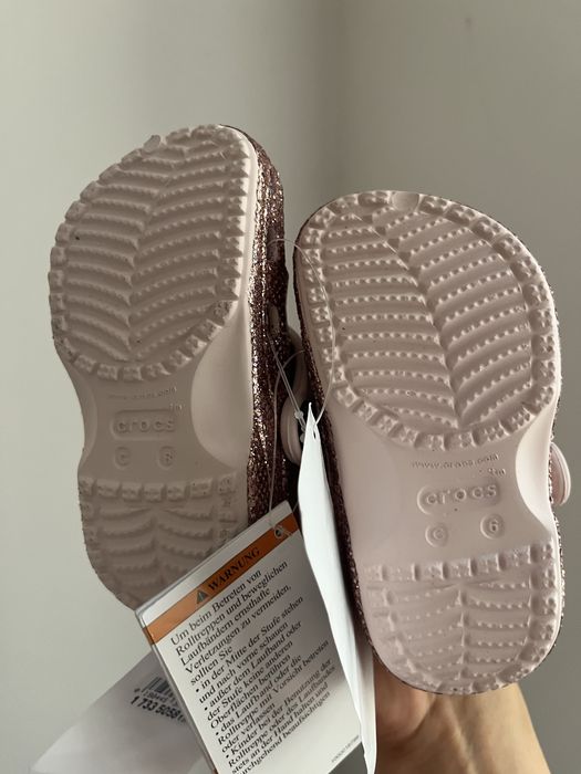 Crocsy rozowe brokatowe c6 rozmiar 22-23