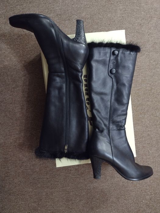 Сапоги кожаные зимние