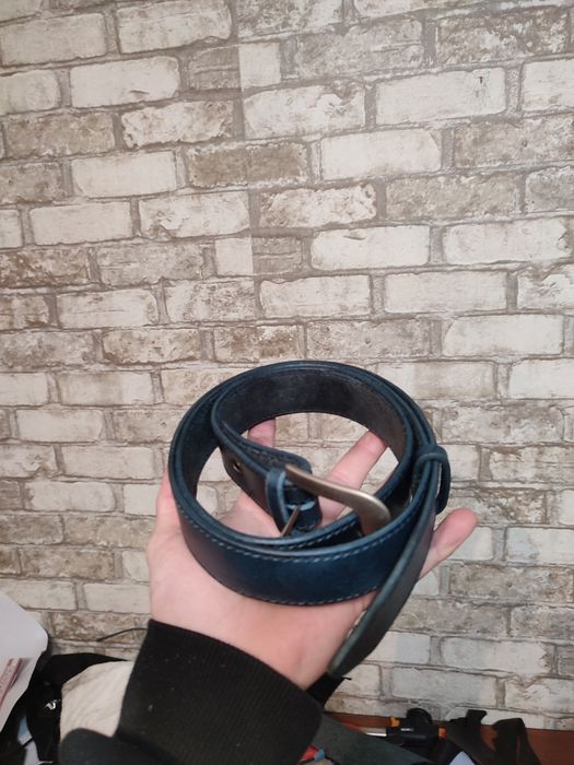 Ремень темносиний ручная работа