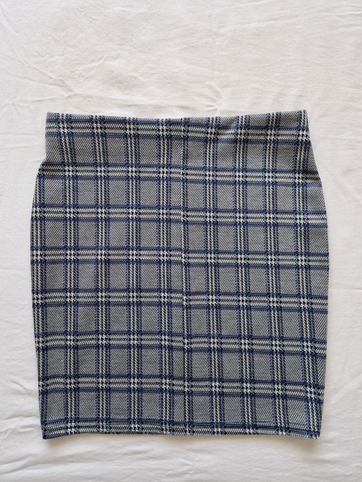 Szaro niebieska spódniczka w kratkę Primark