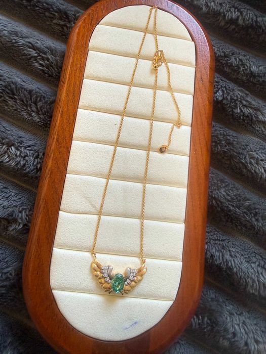 Colar com Pendente de Asas e Cristais - Prata de Lei 925 necklace