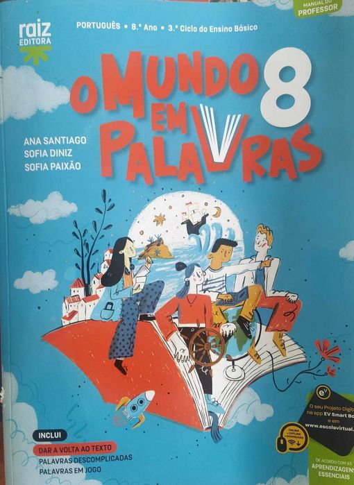 Manual escolar de Português "O mundo em palavras", 8º ano