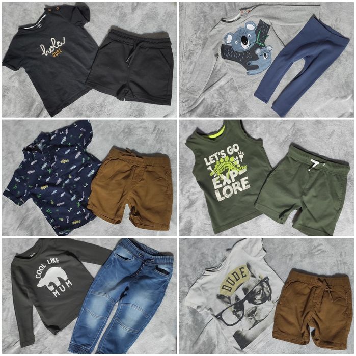 92-98 mega paka synek lato spodenki koszulki Spiderman Next H&M