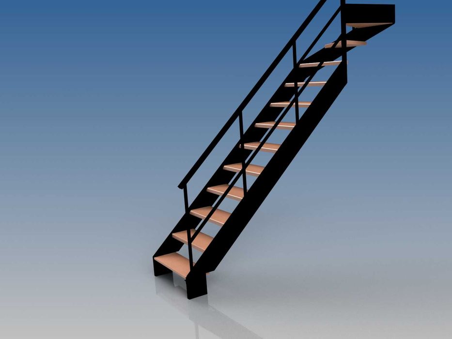 Balustrady i barierki schodowe | Stalowe poręcze na schody | Metalowe - drewniane schody | Dąb, Jesion, Buk