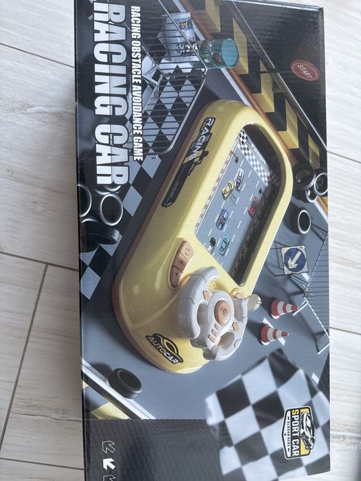 Zabawka symulator jazdy żółty z kierownicą auto gra