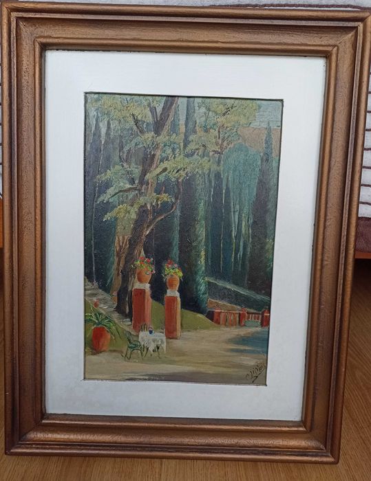 Quadro antigo pintado a óleo assinado
