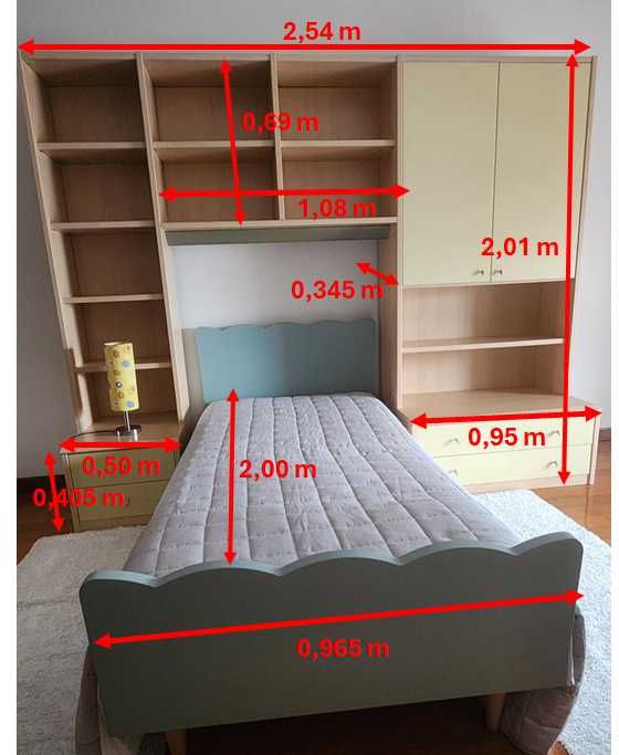 Mobília de quarto adolescente/criança da INTERFORMA, completa