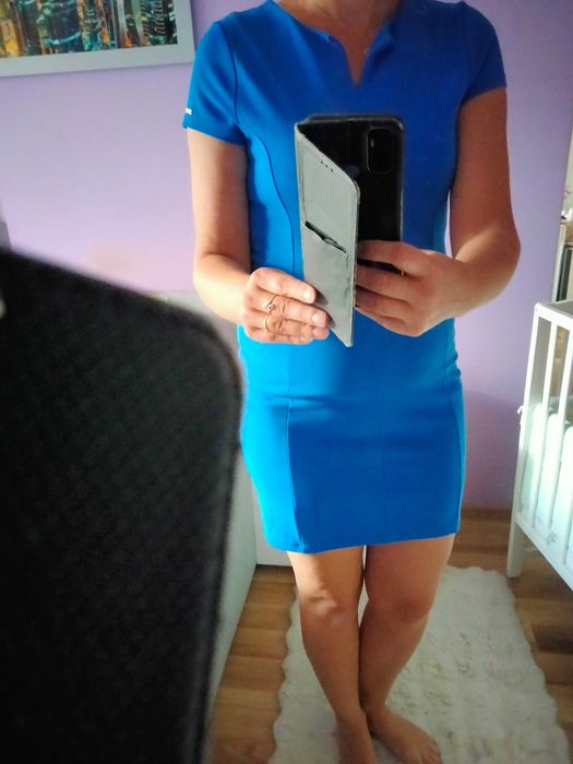 Niebieska sukienka mini Mohito rozmiar M