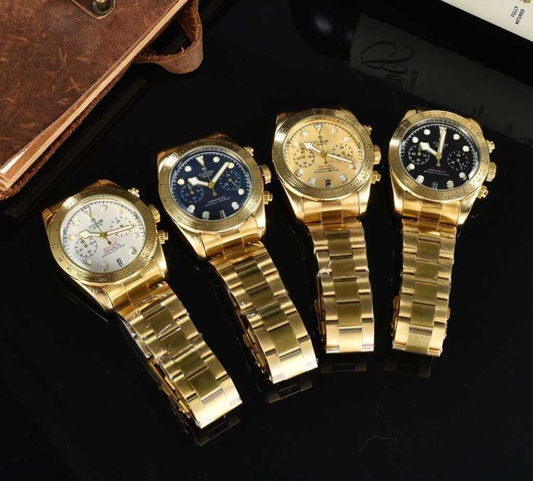 Годинник кварцовий Tudor Black Bay Chrono gold