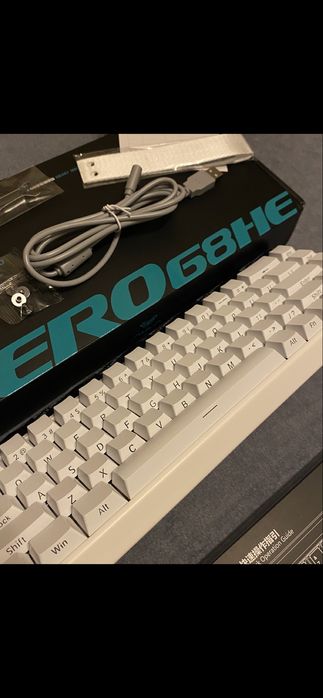 AULA HERO 68he НОВА магнітна ігрова клавіатура white RGB + СОФТ