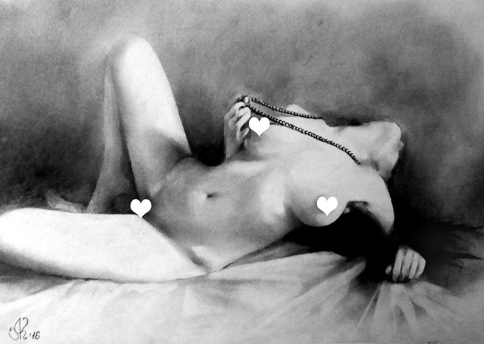 ЛС голая модел' Секси картина рисунок обнаженной натуры, картина в стиле НЮ: 1 000 грн. -  Живопись Одесса на Olx