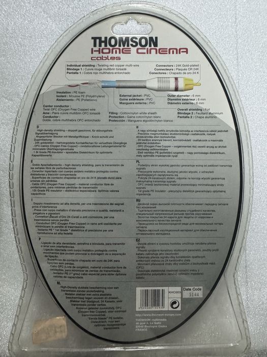 Cabos RCA Thomson novos caixa