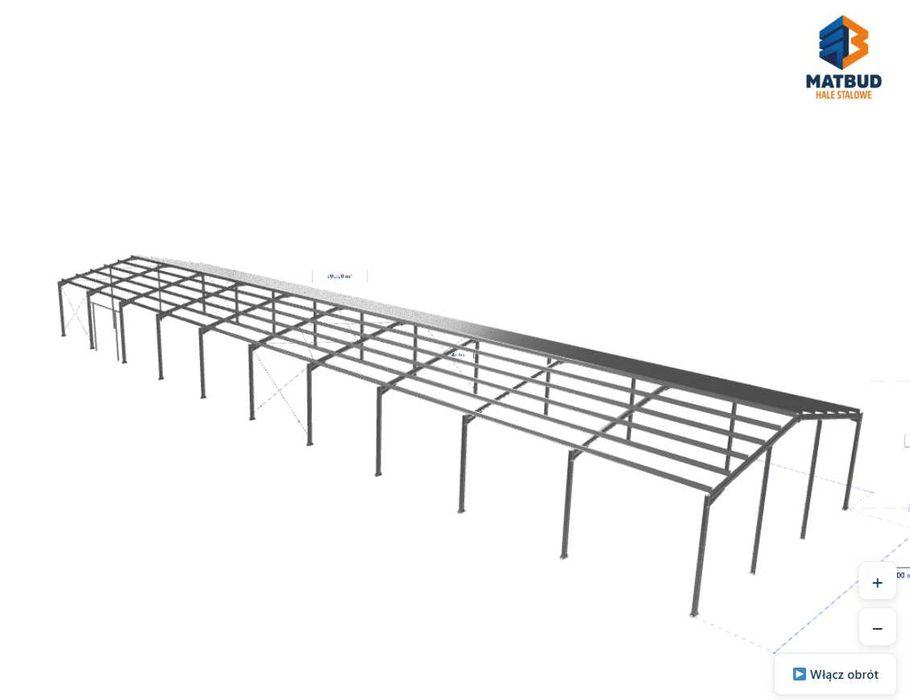 Konstrukcja stalowa / hala 900m2 / ocynkowana 15x60x6m