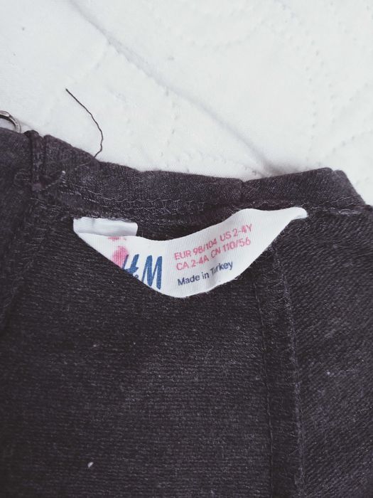 Śliczna sukienka tunika cieplejsza H&M 98/104 stan bdb
