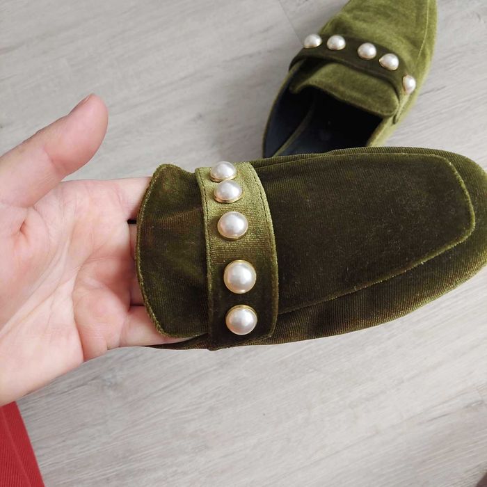 Klapki 39 Shein oliwka khaki aksamit