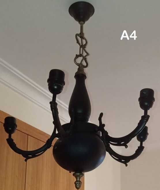 Candeeiros de teto, estilos diversos  em negro mate