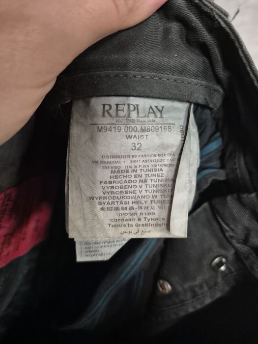 Męskie spodnie chinosy Replay khaki chino W32