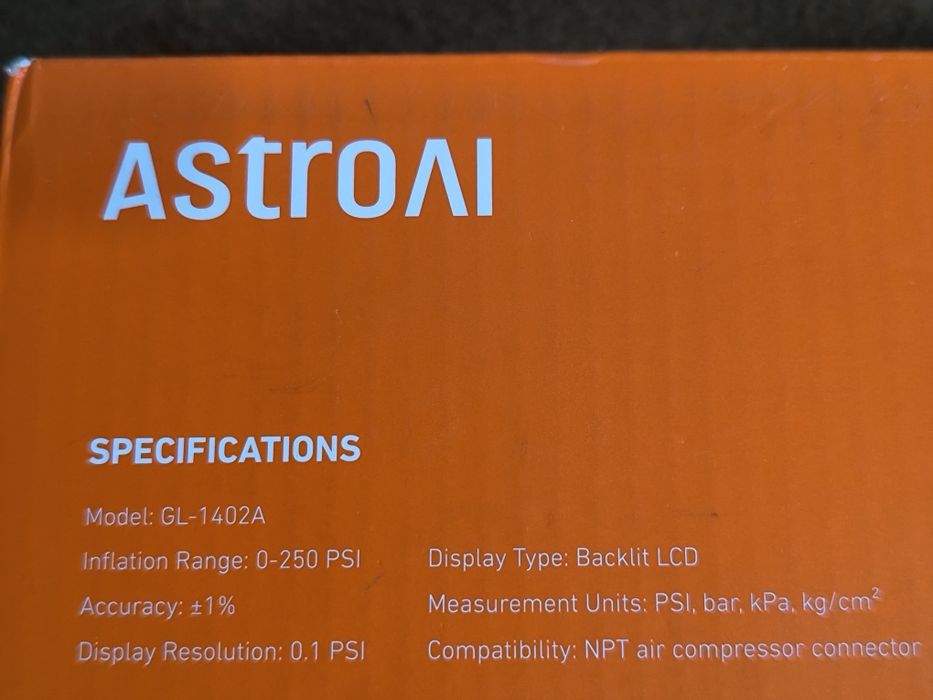 Medidor de pressão e inflador digital de pneus AstroAI.