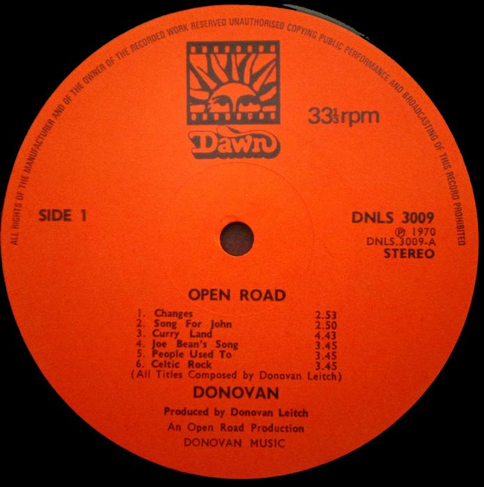 Donovan	- - - - -	Open Road	- - - - -	LP