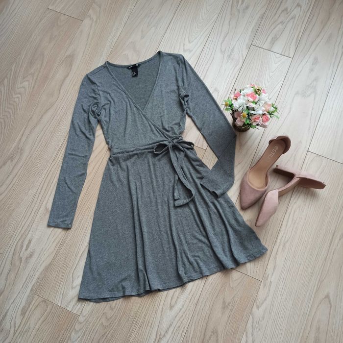 Сіра сукня на запах, різні сукні, платья, XS-S