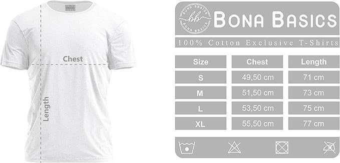 Męski T-shirt z cyfrowym BONA basics z nadrukiem,% 100 bawełna, czarny